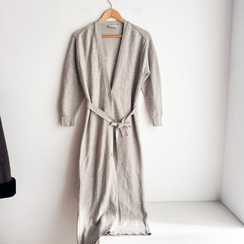 Lemaire Wool-Blend Longline Cardigan Light Beige Button Down S
